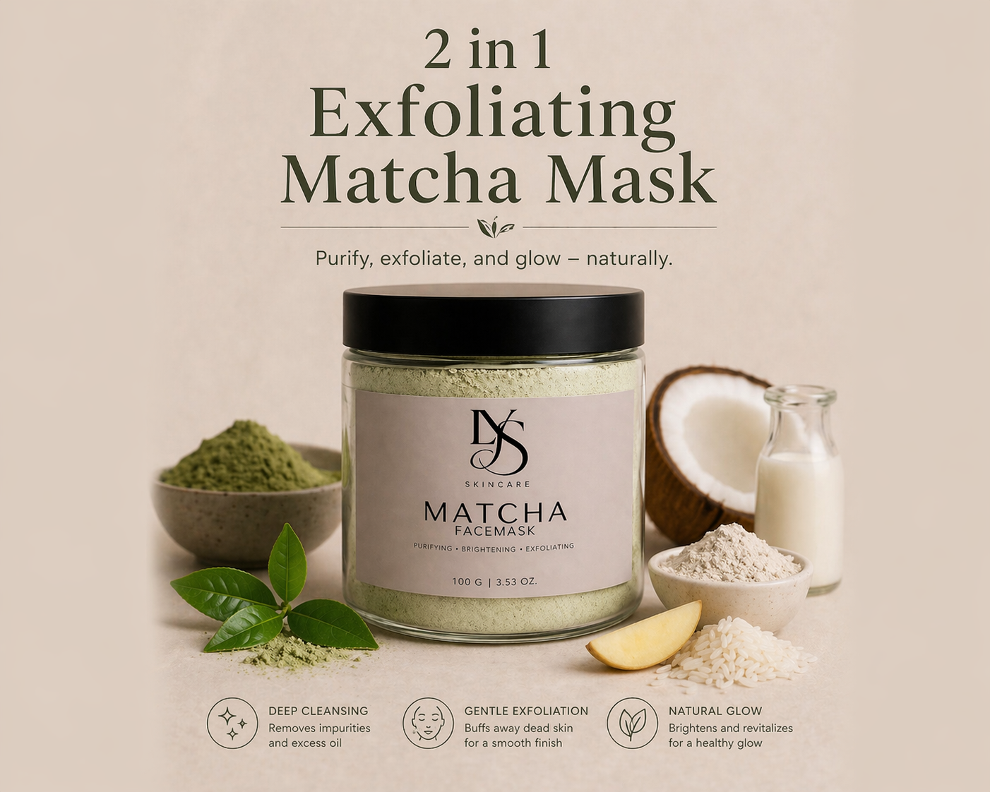 Matcha Face Mask 100G